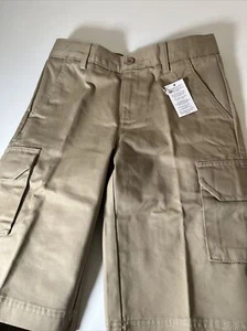Lands' End Little Boys Uniform Cargo Chino Shorts KHAKI Size 10 (10-11)years NEW - Picture 1 of 12