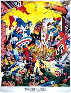 NEW 1984 CAPTAIN AMERICA ALEX SCHROMBURG BUCCANEER GRAPHICS 29x23 POSTER - Picture 1 of 6