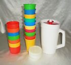 18pc Tupperware Childs Lot of 297 & 109 Drinking Snack Cups + #874 Pitcher w Lid
