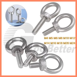 Lifting Eye Bolts A2 304 Stainless Steel M4 M5 M6 M8 M10 M12 M14 M16 M18 M20 M24 - Picture 1 of 116