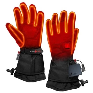 Actionheat Men's XL Black 5V Premium Heated Gloves Red Polyester Water Resistant - Picture 1 of 9