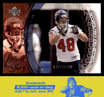 2003 Upper Deck Sweet Spot Bennie Joppru RC,SN #112 Houston Texans - Image 1 of 2