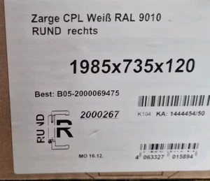 HORI Zarge CPL Weiß Rundkante glatt gefälzt inkl. Schließblech & Band Bausatz - Bild 1 von 1