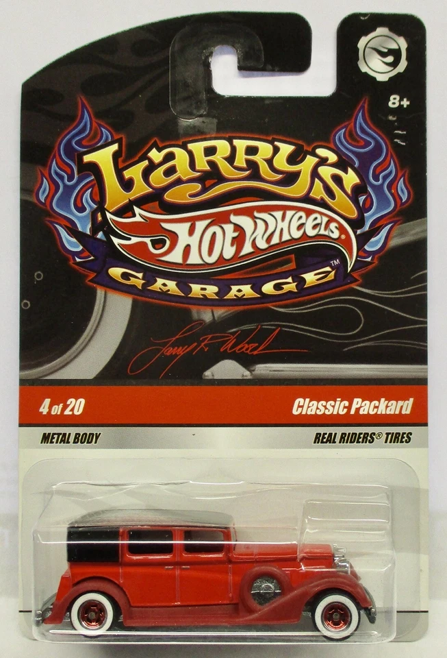 Hot Wheels Larry's Garage Classic Packard 2008 rojo 4 de 20 pilotos reales Chase Foto 1 de 2