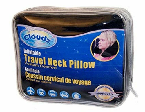 CLÖUDZ Cloudz Inflatable Custom Comfort Plane Neck Blow-up Pillow Travel Case Airplane