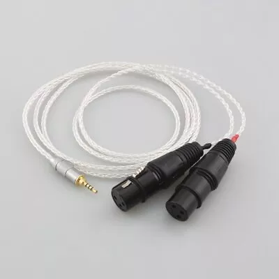 HiFi 2.5/3.5/4.4/6.35mm to 2x 3 Pin XLR Female Plug Silver Plated Adapter Cable - Image 1 of 4