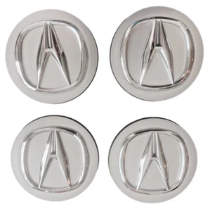 4x Acura Wheel Center Caps Silver Chrome Logo Hub Cover for RDX MDX TL RDX TSX - Picture 1 of 6