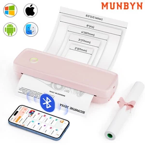 MUNBYN Wireless Bluetooth A4 / US Letter Thermal Printer Portable for iPhone PC - Picture 1 of 11