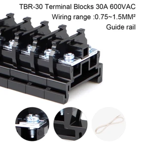 TBR-30 Reihenklemmen 30A 600VAC Verdrahtungsbereich: 0,75 ~ 1,5 mm² Führungsschiene 100/200 Stück - Bild 1 von 9