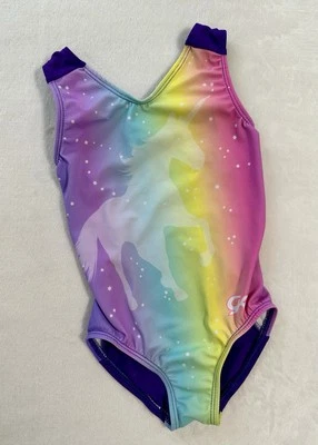 GK ELITE Leotardo Gimnasia Sublimado UNICORNIO Arco Iris NIÑA’S Tanque LEO Talla: CXS Foto 1 de 4