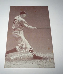1939-46 Exhibits Salutation Hank Greenberg Detroit Tigers Postcard Photo Card - Picture 1 of 2