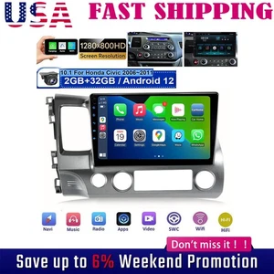 For Honda Civic 2006-2011 Apple Carplay Android 13 GPS Car Radio Stereo FM AHD - Picture 1 of 15