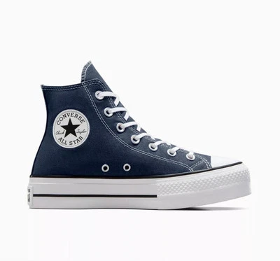Nueva Zapatilla deportiva Converse azul marino Lift Chuck Taylor All Star Hi Top plataforma para mujer Foto 1 de 4