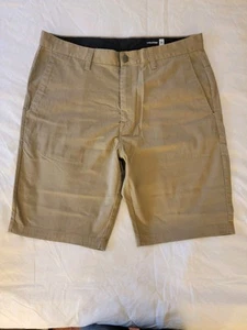 Volcom Vmonty Stretch Shorts Mens 36 Chino Khaki Tan Color Used - Picture 1 of 4