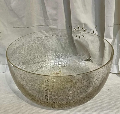 BOWL CENTROTAVOLA IN VETRO DI MURANO CON INCLUSIONI ORO FIRMATA DA CARLO MORETTI - Immagine 1 di 4