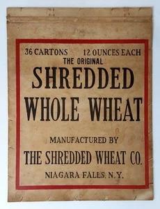 Vintage Nabisco Shredded Wheat Sign Possible Carton or Box Side Rigid Cardboard - Picture 1 of 4
