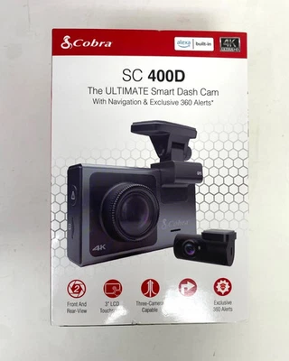 Cobra - SC 400D Dual-View Smart Dash Cam with Rear-View Accessory Camera New - Image 1 of 3