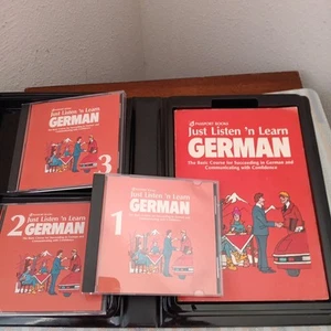 German Just Listen & Learn Compact Disc Edition 3 Discs & Workbook Learn German - Picture 1 of 11