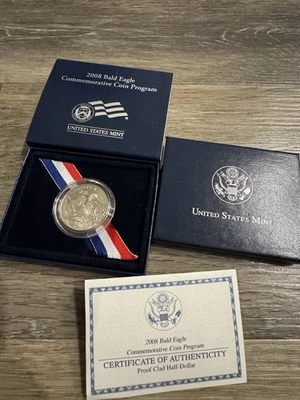 2008 Commemorative Fifty Cent Bald Eagle  Coin with Box with COA - Image 1 of 3