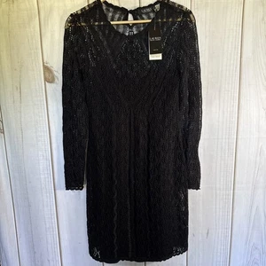 Neu Lauren Ralph Lauren Damen schwarz Häkel Langarm Kleid UVP $ 295 Gr. XS - Bild 1 von 8