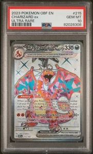 CHARIZARD EX 215/197 2023 POKEMON OBF EN-OBSIDIAN FLAMES | ULTRA RARE PSA 10 - Picture 1 of 2