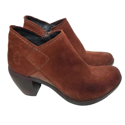 Fly London Womens 36 EU (US 5.5-6) Brown Brick Suede Leather Hace Ankle Booties - Image 1 of 4