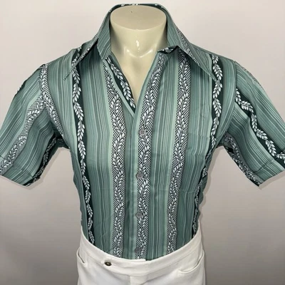 Camisa De Colección Años 60 70 Landmark Poliéster Disco Floral Hippie Nik Mod Para Hombres Mediana Foto 1 de 4