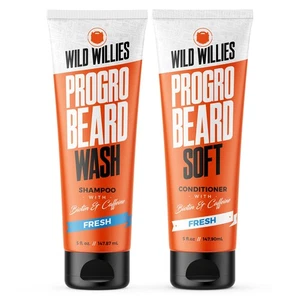 Moisturizing Beard Shampoo & Conditioner Kit, PROGRO - Fortified with Biotin ... - Picture 1 of 5
