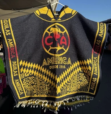 Poncho Grueso Club Deportivo América Fútbol Club Manta Envoltura Serape Foto 1 de 2