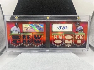2010 Topps Triple Threads Price Fielder Ryan Braun Dual Patch Auto /18 Milwaukee - Picture 1 of 6
