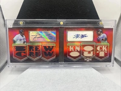 2010 Topps Triple Threads Цена Филдер Райан Браун Двойная Нашивка Авто /18 Милуоки - Изображение 1 из 4