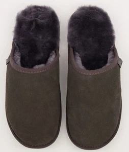 JUST SHEEPSKIN Men’s Grey Genuine Leather Mule Slippers - UK Size 9/10 EUR 43/44 - Picture 1 of 5
