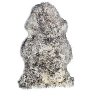 100% Genuine Sheepskin Rug Lambskin Wool Fluffy Extra Large Black Tip - Picture 1 of 1