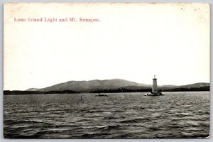 Sunapee New Hampshire Loon Island Light & Mt. Postal Sunapee DB - Imagen 1 de 2