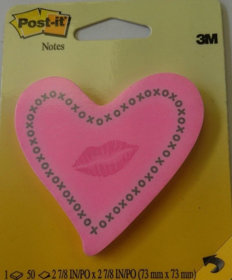 Post-It PINK Hearts 6370-HTL - 50 sheets 73mm x 73mm - 10 Packs FREE DELIVERY - Image 1 of 1