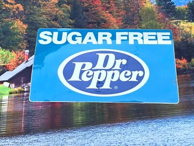 PEGATINA GRANDE VINTAGE SIN AZÚCAR DR PEPPER 13X8 PULGADAS NOS AÑOS 60 AÑOS 70 Foto 1 de 4