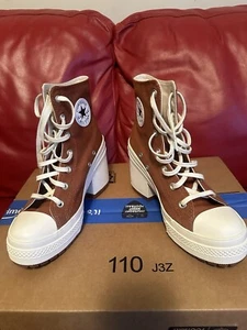 converse chuck 70 de luxe heel high top tawny owl canvas platform sneaker - Picture 1 of 5