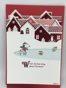 2 Hallmark Merry Christmas Card SNOOPY & Woodstock Peanuts ICE SKATING Anyone - Picture 1 of 8