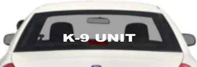 SUPERSIGNS, INC. K-9 UNIT REAR WINDOW DECAL SET Police Dog WHITE Sticker k9 Police Car Truck SUV
