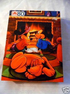 Vintage Mickey, Minnie & Pluto Jigsaw Puzzle (80 Pieces) COMPLETE! - Picture 1 of 1