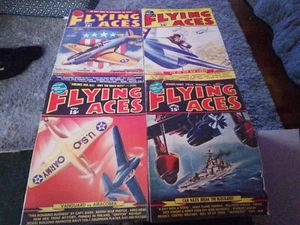 Flying Aces Magazine 1940’s Lot of 4 • War Planes • Models • War Stories - Picture 1 of 6