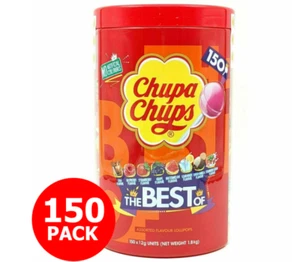 CHUPA CHUPS 150 Best Lollipops Assorted Flavour Bulk Lollies Jar April 25 Expire - Picture 1 of 6