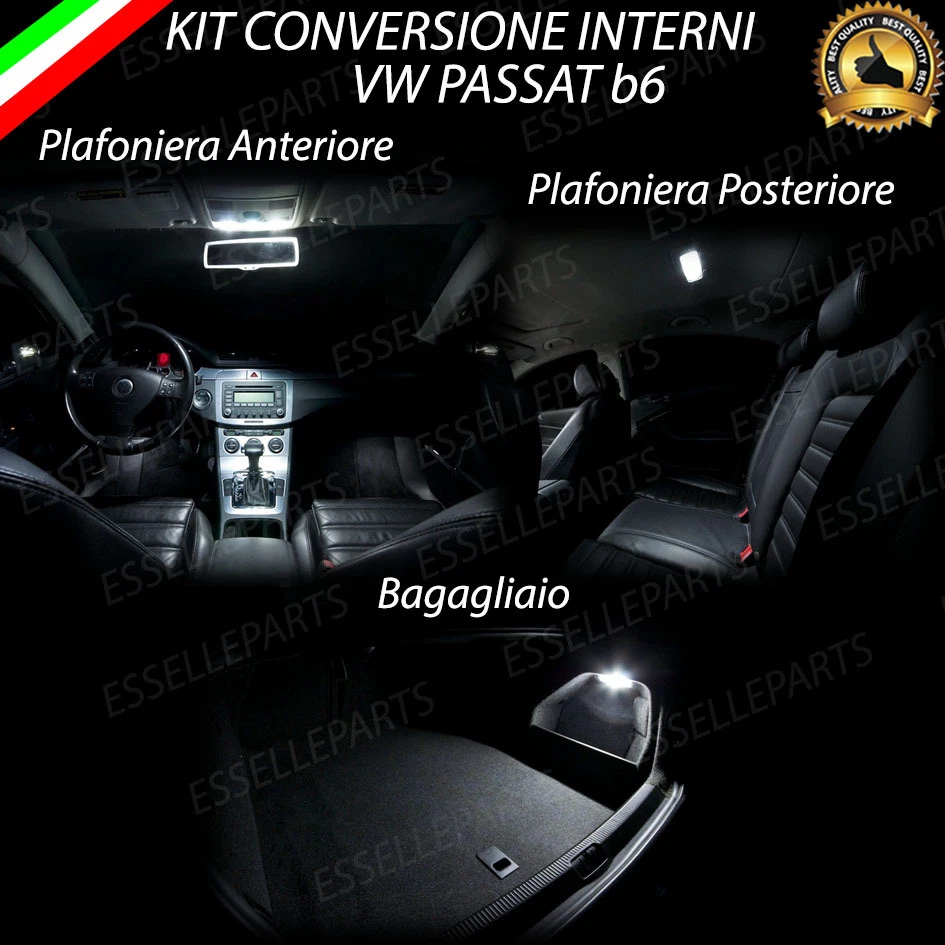 KIT LED INTERNI VW PASSAT VARIANT b6 ANTERIORE+POSTERIORE+BAGAGLIAIO NO ERROR - Immagine 1 di 1