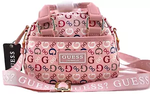 GUESS LOGO MINI SATCHEL CROSSBODY BAG HANDBAG Pink Juniper • AUTHENTIC New BNWT - Picture 1 of 17