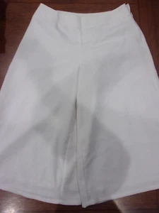 Cute Womens Culotte Pants Split Skirt Lined White Size 8 Sag Harbor Stretch - Picture 1 of 6