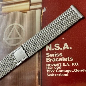 NSA band 2-pc clasp ribbon links 1960s/70 u pick 18mm 19mm or 20mm straight ends - Imagen 1 de 15