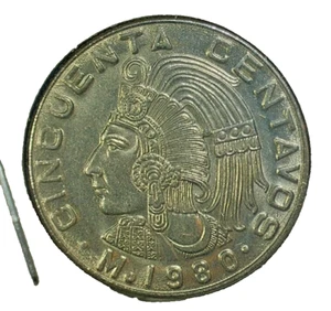CINCO DE MAYO EVENT SALE-1980-Mo MEXICO-COPPER/NICKEL COMP.-50c. Coin KM#452 - Picture 1 of 3