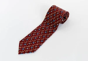 Ermenegildo Zegna Mens Designer Silk Necktie Burgundy Red Blue Silver Italy - Picture 1 of 4