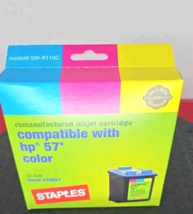 Staples Compatible Inkjet Cartridge With HP 57 Tri-Color New - Picture 1 of 7