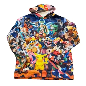 Super Mario Bros Hoodie Medium Kids Pokemon Video Game Nintendo Sonic Sweatshirt - Picture 1 of 6